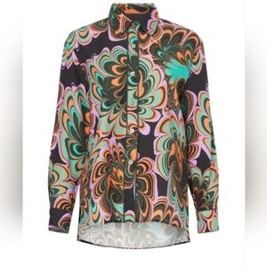 Untitled in Motion Paisley Manifest Top Multicolor Long sleeve Collar Size S